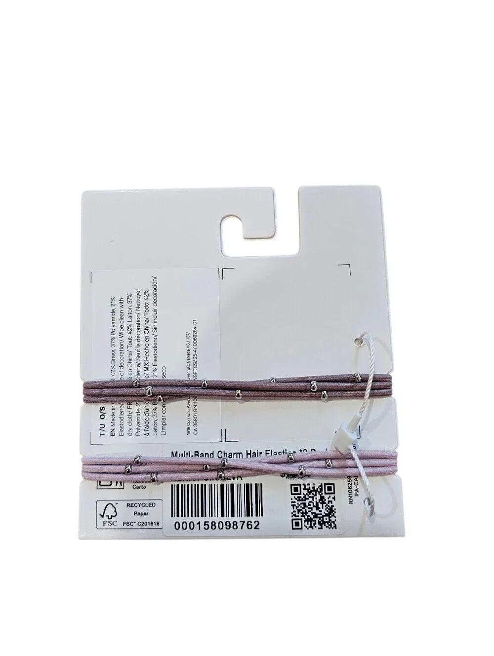 Lululemon Multi-Band Charm Hair Elastics -2 Pack Lavender & Mauve